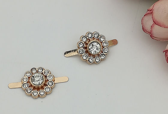 China Round Zinc Alloy Buckle Fashion Style With Rhinestone Suitable For Women Shoes supplier