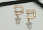 Rectangle / Oval Small Shoe Buckles , Zinc Alloy Gold Metal Buckle Fashionable supplier