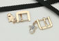 Rectangle / Oval Small Shoe Buckles , Zinc Alloy Gold Metal Buckle Fashionable supplier