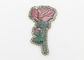 Rose Pattern Flower Embroidery Patches Bright Color 100% Polyester Material supplier