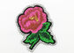 Delicate Flower Iron On Patches , Embroidered Flower Appliques Bright Color supplier