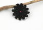Black Color Small Flower Embroidery Patches , Embroidery Applique Patches supplier