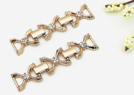 China Zinc Alloy Shoe Accessories Chains With Crystal Ornaments Suitable For Girl Shoes supplier