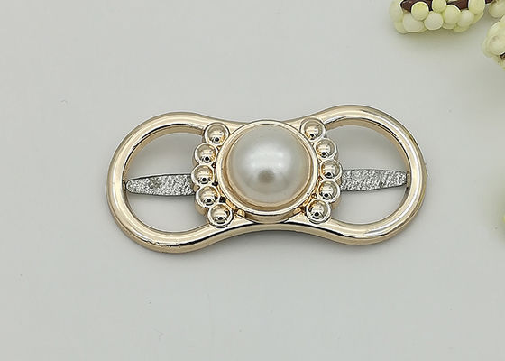 China Pearl Clip On Shoe Ornaments Dance Shoe Buckles Environmental Plated Hardwearing supplier